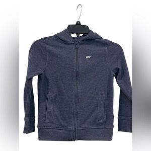 Boys Vineyard Vines Triblend Full Zip, Hooded Navy Blue Sweatshirt: Size 7